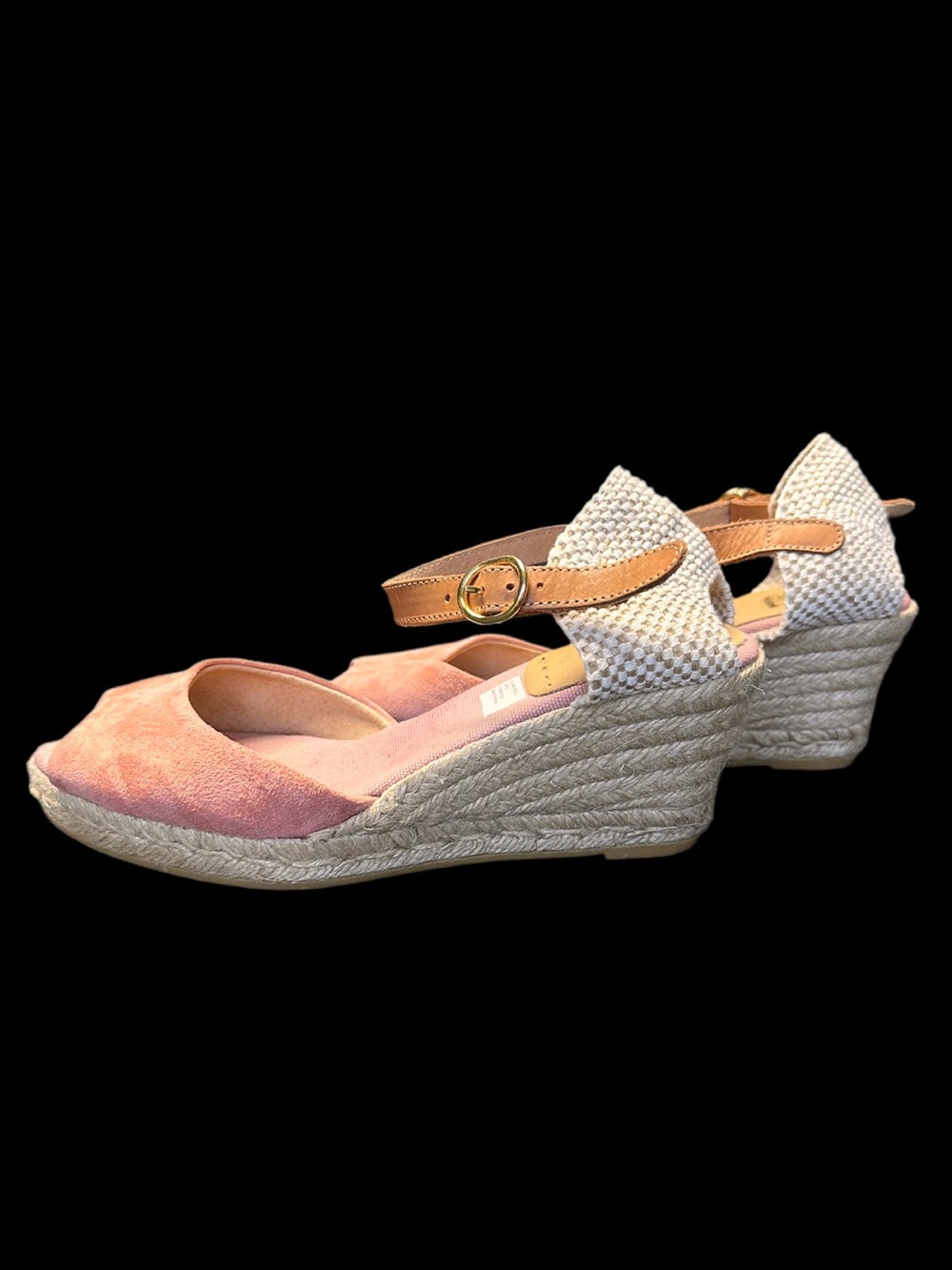 Kanna Spanish Suede Peep Toe Espadrille Wedges EU 39 / US 8.5–9